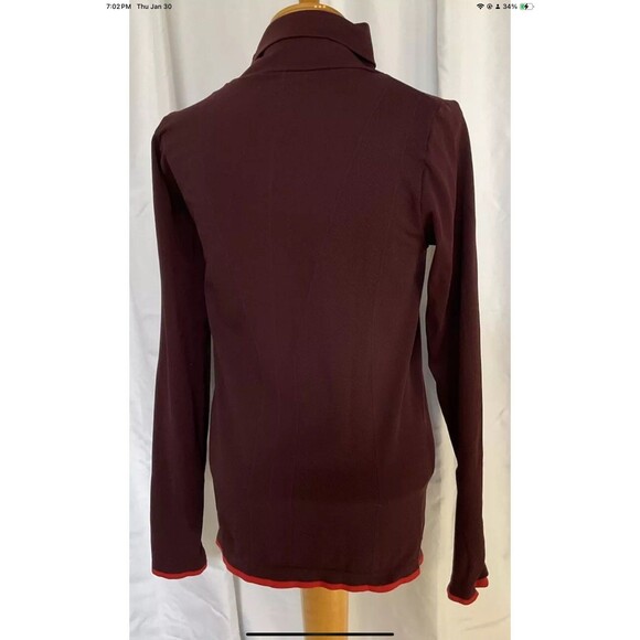 Athleta Womans L Seamless Turtleneck Workout/Layering Long Sleeve Top Purple - Picture 2 of 8